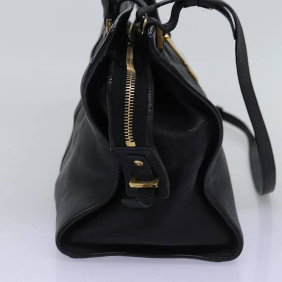 SAINT LAURENT Cavass Chic Mini Hand Bag Leather 2way Black 311222 Auth yk12857 - Picture 3 of 16